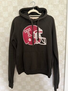 Women’s Vintage Black Hooded Sweatshirt Temple University Football Owls